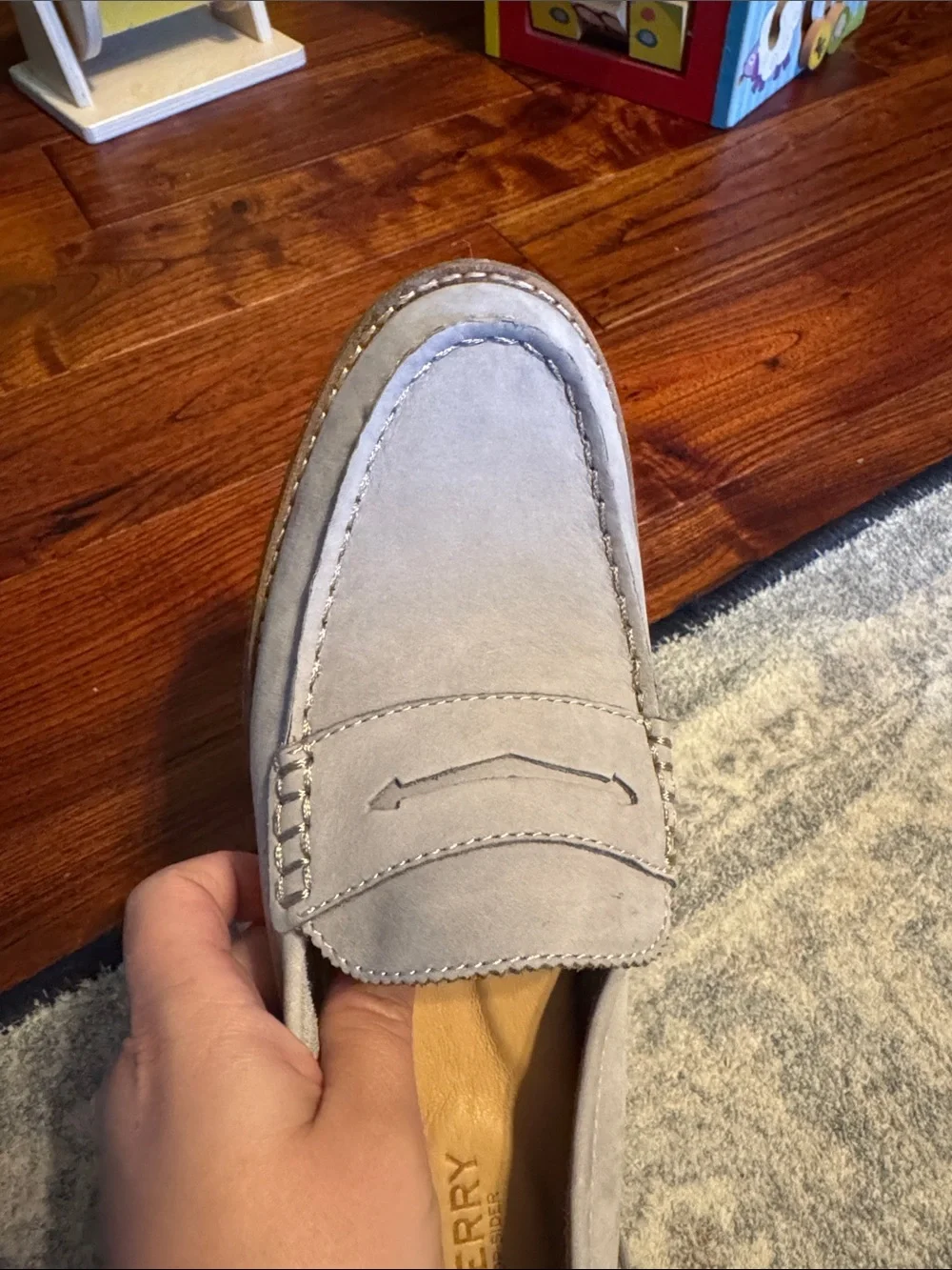 Sperry Women's Seaport Penny Loafer 7.5 Leather Light Purple Preppy Casual